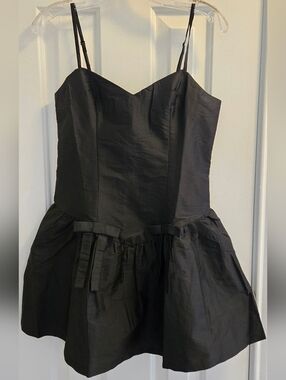 American Eagle Outfitters Black Mini Dress with Bow Details
